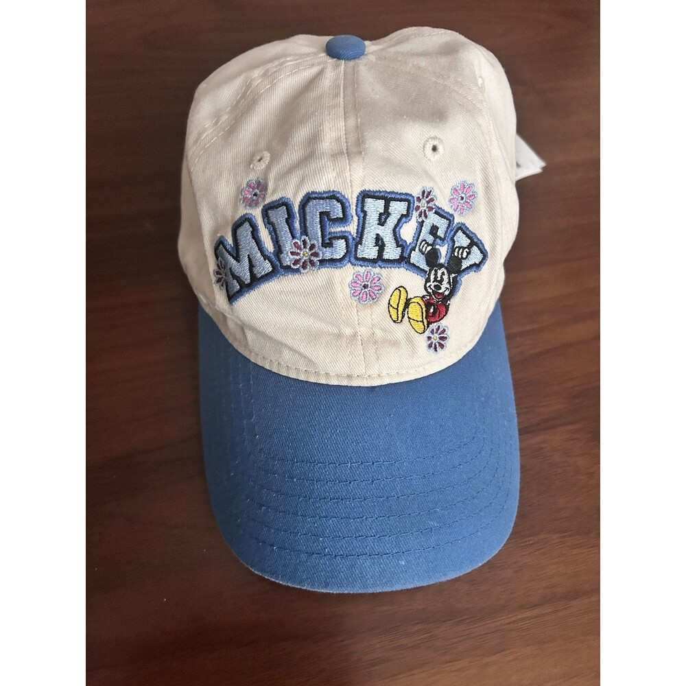2026 Disney Parks Mickey Mouse flower Embroidered Baseball Cap Hat One Size